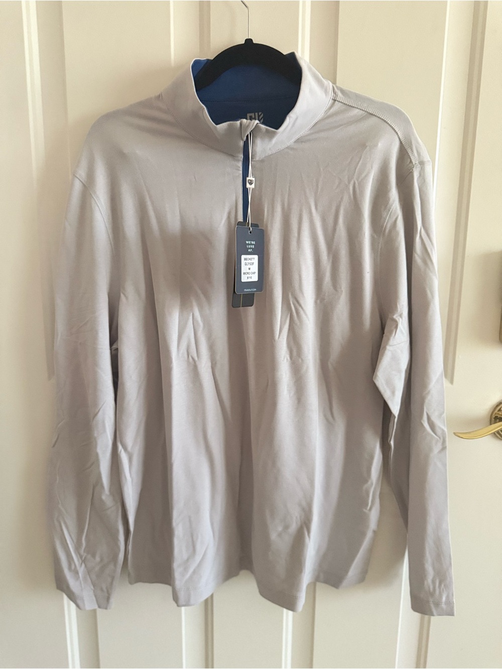 Lightweight Men's Long-Sleeve Quarter Zip in Light Gray